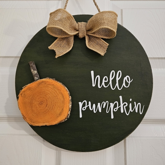 Hand Crafted Other - Hello Pumpkin Fall Decor Sign